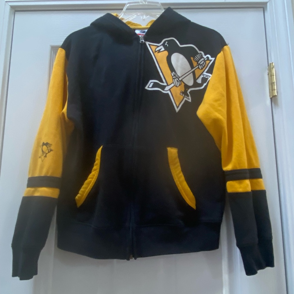 NHL Apparel Pittsburgh Penguins Full Zip Hoodie Jacket Youth Large (14-16)
